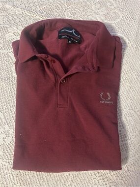 Raf Simons Men's Maroon Polo with Subtle Logo